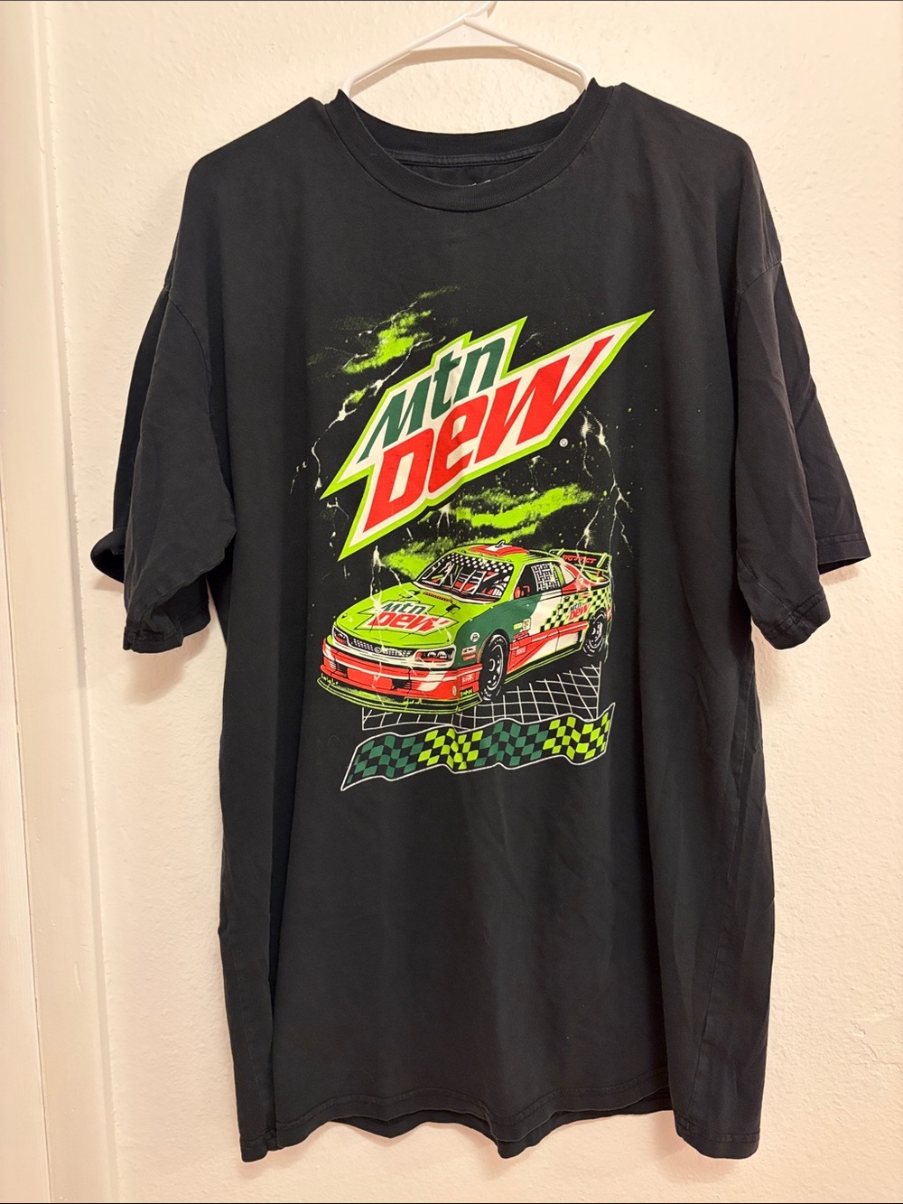 MOUNTAIN 🏔️DEW Racing Mens Black Graphic Tee Shirt 👕